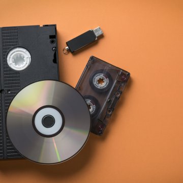 Dvd on top of cassette tapes